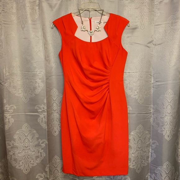 coral work dress